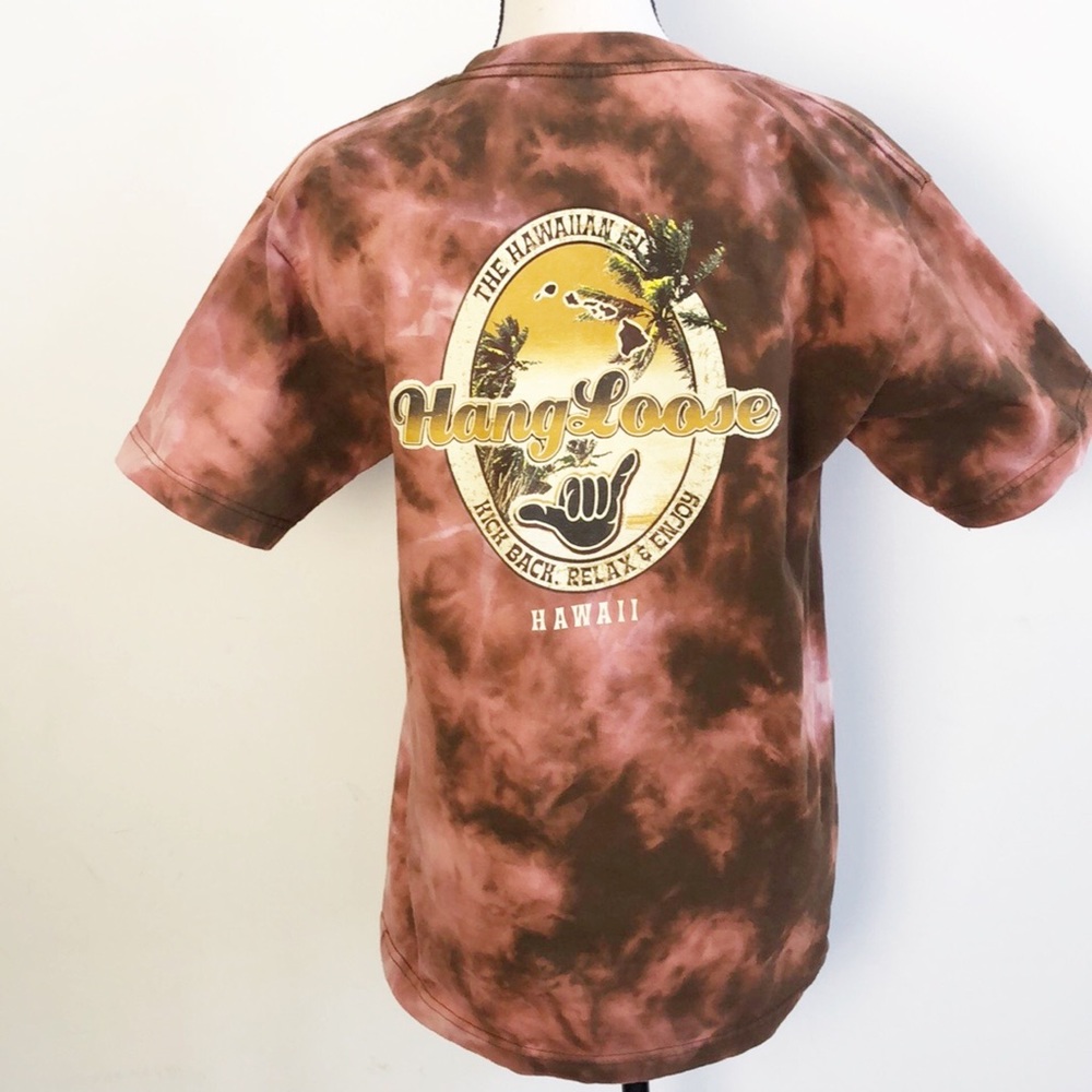 Alstyle Hawaiian Boho Hang Loose Kick Back Hippie Streetwear Tie Dye Shirt Sz M